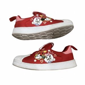 Adidas x Disney Kids Superstar 360 Minnie Mouse Slip-On Shoes Red And White Sz 9